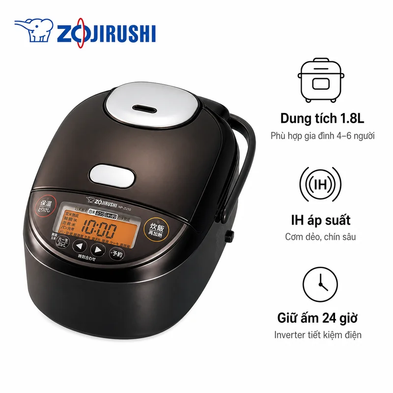 Nồi cơm điện Zojirushi NP-ZU18-TD dung tích 1.8L