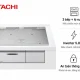 Bếp từ Hitachi HT-N8STWF màu trắng bạc 3 vùng nấu size 75cm nội địa Nhật