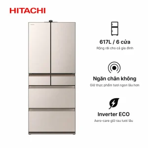 Tủ lạnh Hitachi R-HXCC62V-XN Màu Cát Nâu - Nội địa Nhật