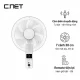 Quạt treo tường Cnet CKAJ403WH cảm biến Nội Địa Nhật