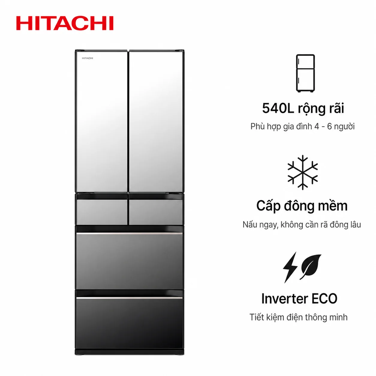 Tủ lạnh Hitachi R-HXC54X-X 540L mẫu mới