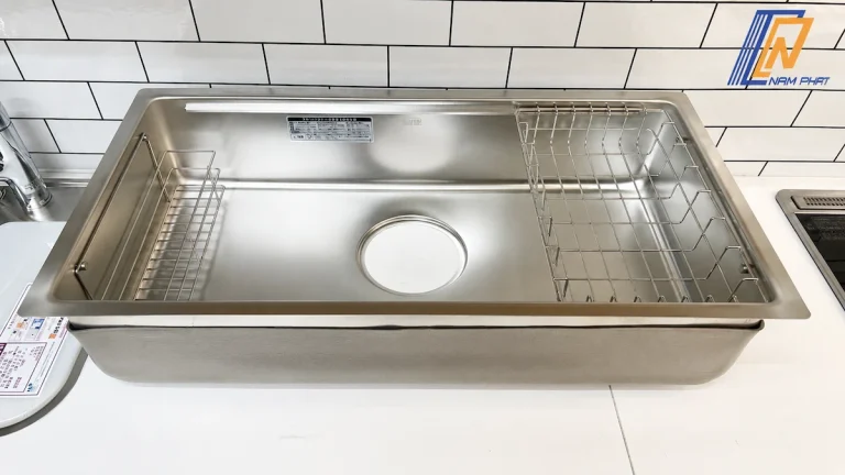 Lòng chậu Shigeru LE JSL-K 2F FS dài 826 mm giúp rửa xoong nồi lớn dễ dàng
