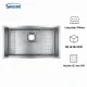 Chậu 1 hố Shigeru LE JSM-K 2F FS có bộ xả liền khối và mặt hạt sần LE