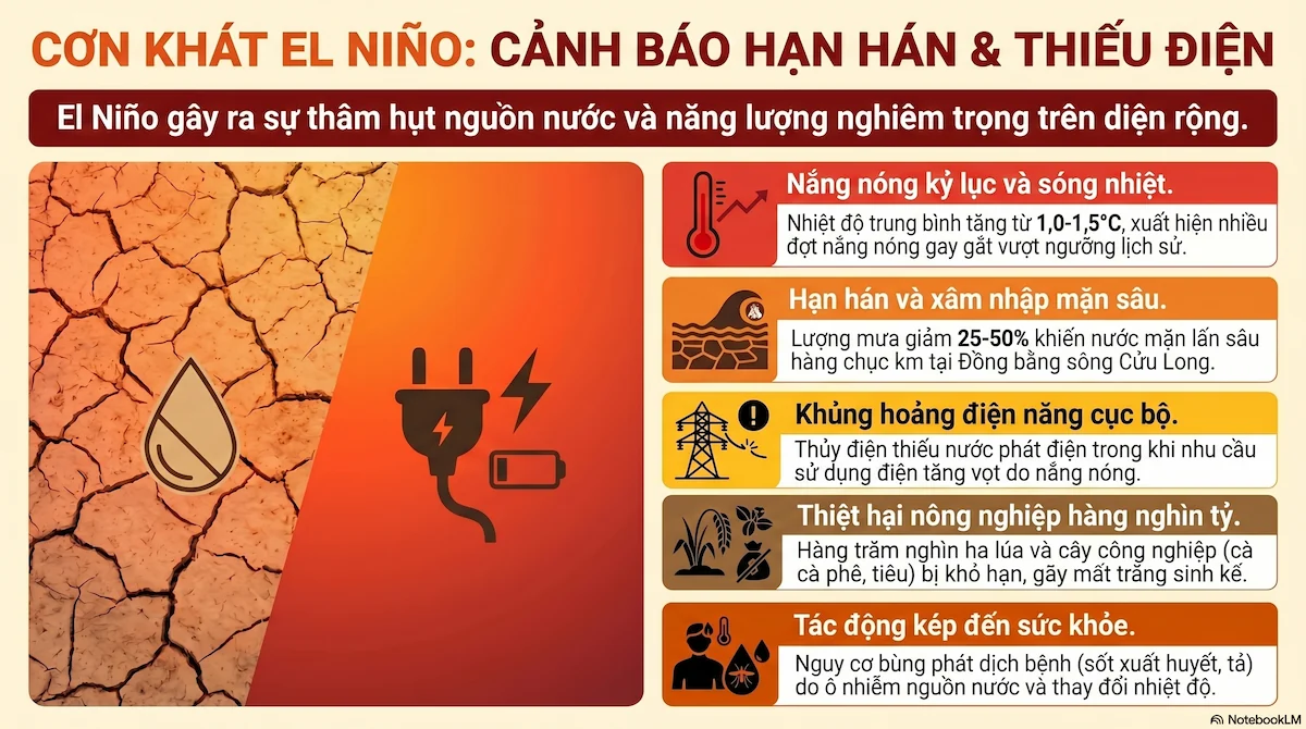 Hạn hán và thiếu điện do El Nino - hệ quả trực tiếp đến hóa đơn tiền điện gia đình.