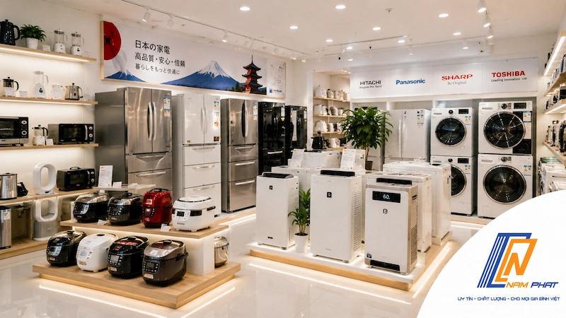 Ảnh không gian trưng bày các sản phẩm điện máy nội địa Nhật