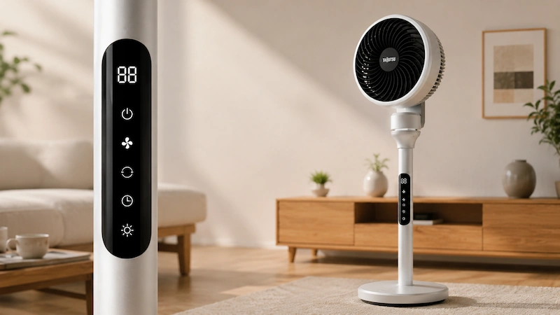 Bảng điều khiển cảm ứng LED thông minh trên quạt Taijutsu
