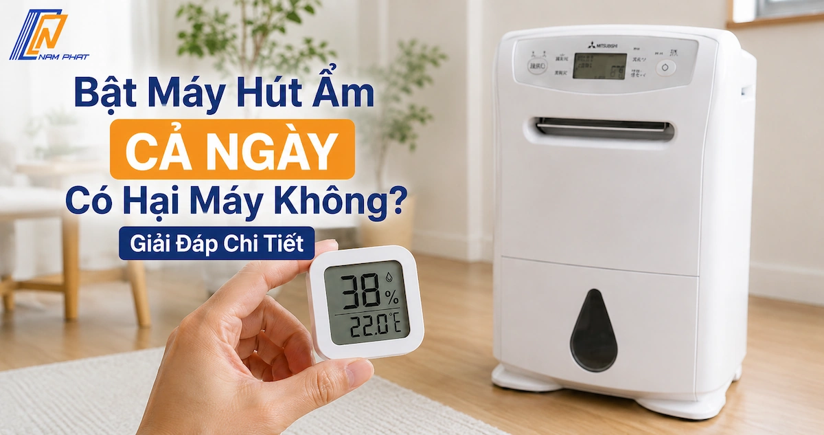Kiểm tra chỉ số độ ẩm phòng quá thấp dưới 40% khi chạy máy hút ẩm Mitsubishi quá lâu