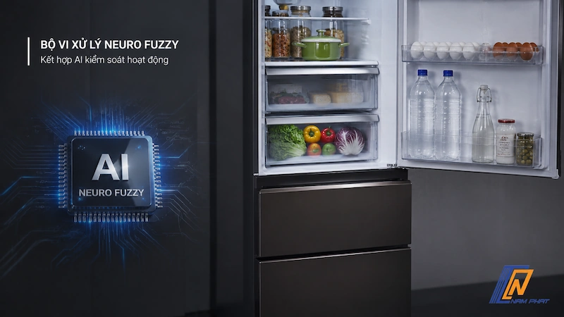 Bộ vi xử lý Neuro Fuzzy kết hợp AI kiểm soát hoạt động bên trong tủ lạnh