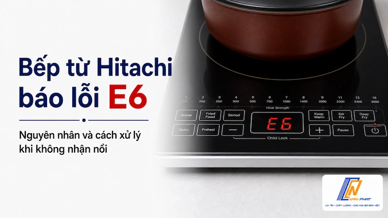 Bếp từ Hitachi báo lỗi E6 - nguyên nhân và cách xử lý không nhận nồi
