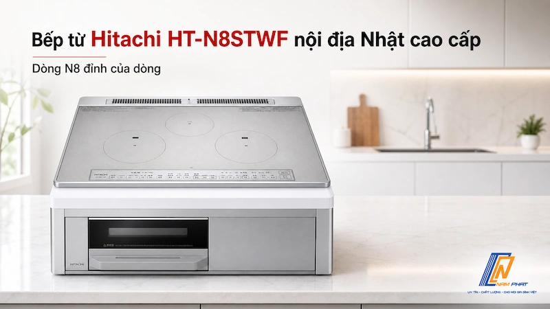 Bếp từ Hitachi HT-N8STWF nội địa Nhật cao cấp - dòng N8 đỉnh của dòng