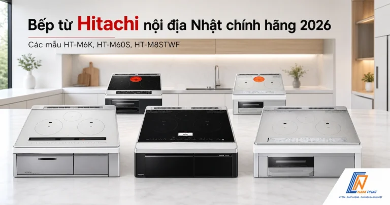 Bếp từ Hitachi nội địa Nhật chính hãng 2026 - các mẫu HT-M6K, HT-M60S, HT-M8STWF