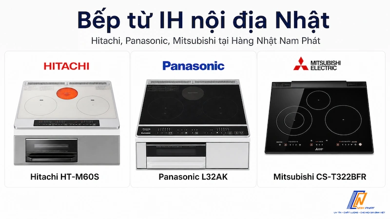 Bếp từ IH nội địa Nhật - Hitachi, Panasonic, Mitsubishi tại Hàng Nhật Nam Phát