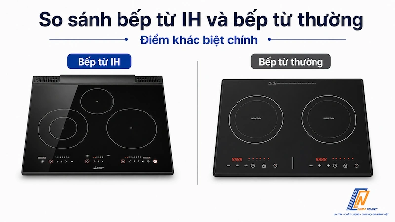 So sánh bếp từ IH và bếp từ thường - điểm khác biệt chính