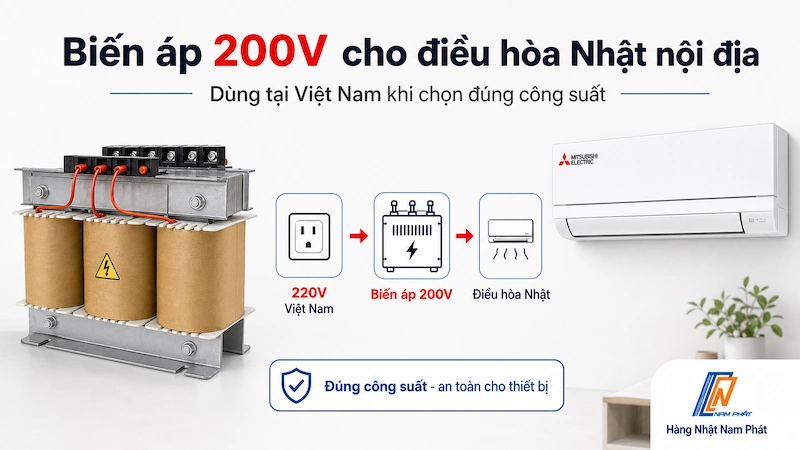 Biến áp 200V Lioa hoặc Standa dùng cho điều hòa Nhật nội địa tại Việt Nam