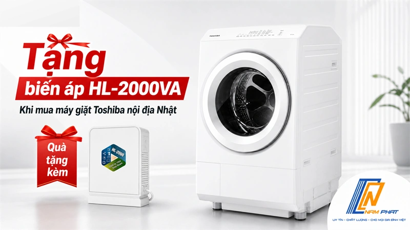 Biến áp HL-2000VA tặng kèm khi mua máy giặt Toshiba nội địa Nhật tại Nam Phát