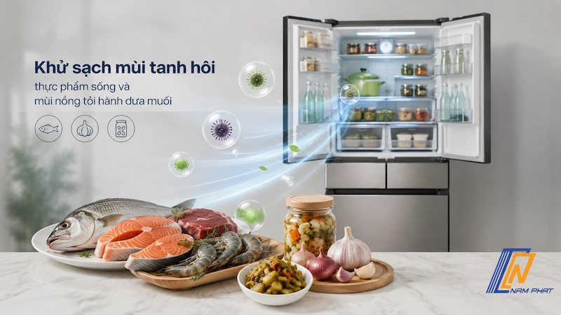 Khử sạch mùi tanh hôi thực phẩm sống và mùi nồng tỏi hành dưa muối