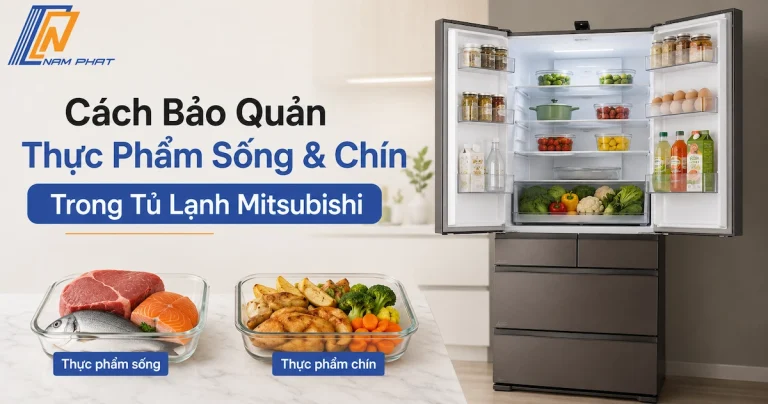 Hướng dẫn cách sắp xếp và bảo quản thực phẩm sống chín trong tủ Mitsubishi