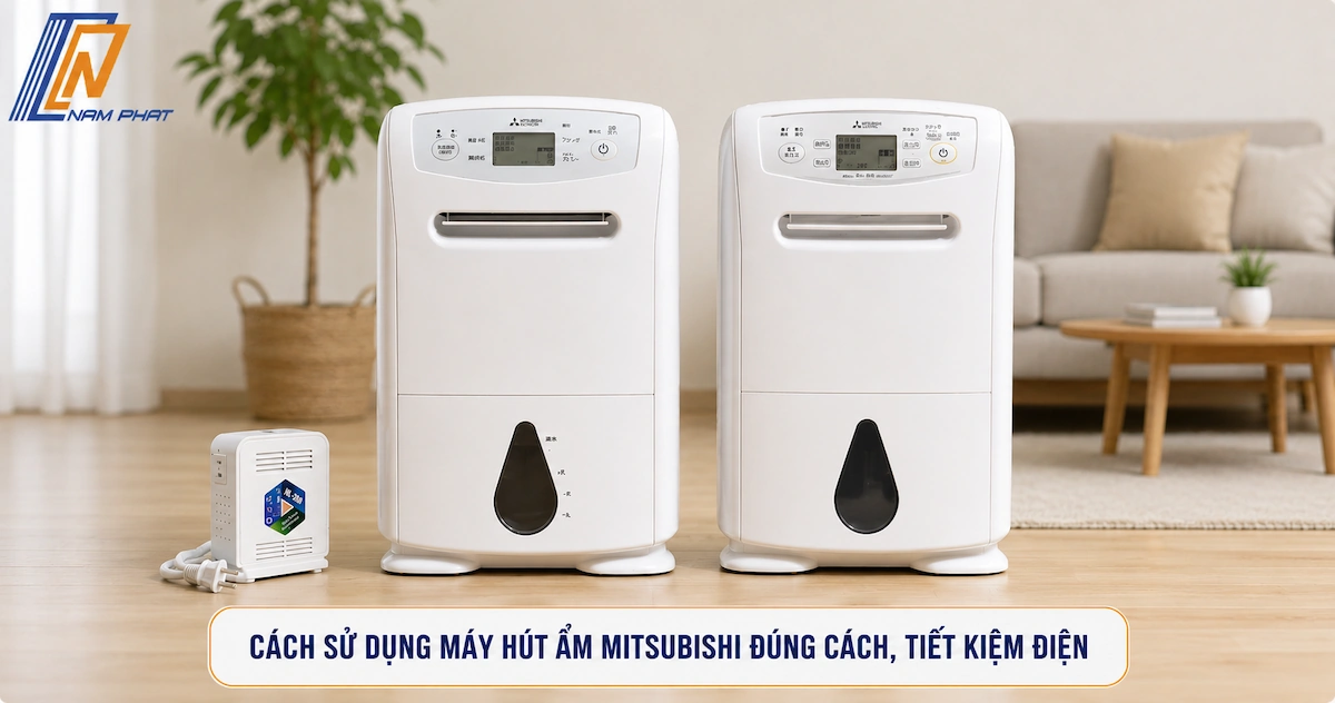 Sử dụng máy hút ẩm Mitsubishi nội địa Nhật qua bộ đổi nguồn biến áp hạ áp 100V