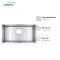 Chậu 1 hố Shigeru LE JSL-K 2F FS lòng chậu dài rộng bằng inox 304