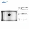 Chậu 1 hố Shigeru LE JSN-K FS bằng thép không gỉ 304 dày 1 mm