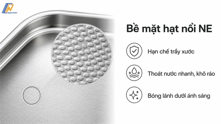 Bề mặt hạt NE của chậu rửa bát Shigeru IB – DK FS NE hạn chế trầy xước