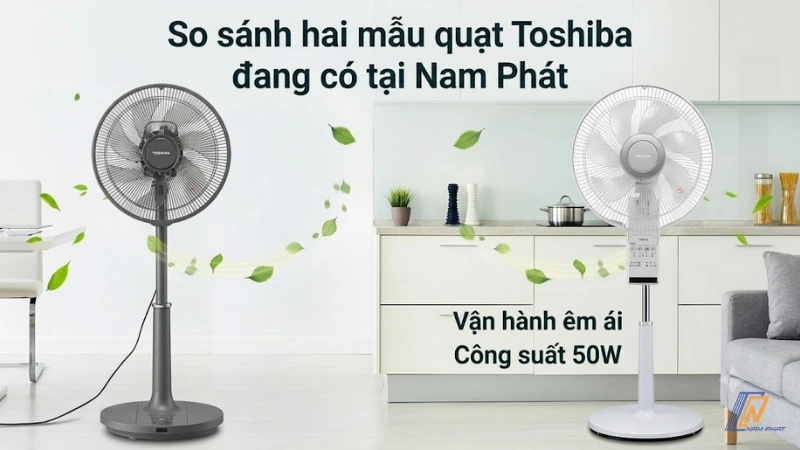 Chọn quạt Toshiba cây hay treo tường theo diện tích phòng và nhu cầu sử dụng.