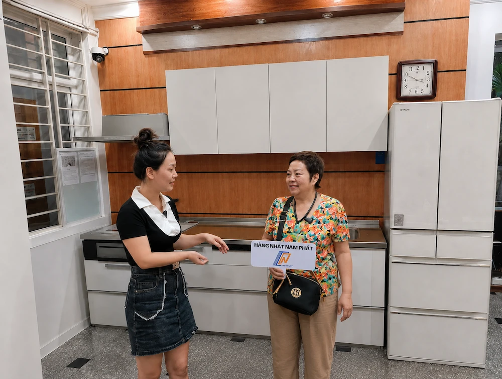 chụp ảnh cùng khách hàng