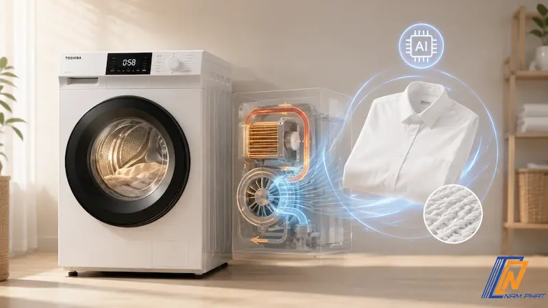 Sấy bơm nhiệt Heat Pump chống nhăn kết hợp cảm biến thông minh AI