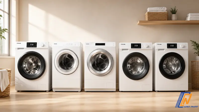 Showroom Hàng Nhật Nam Phát trưng bày máy giặt sấy Toshiba chính hãng