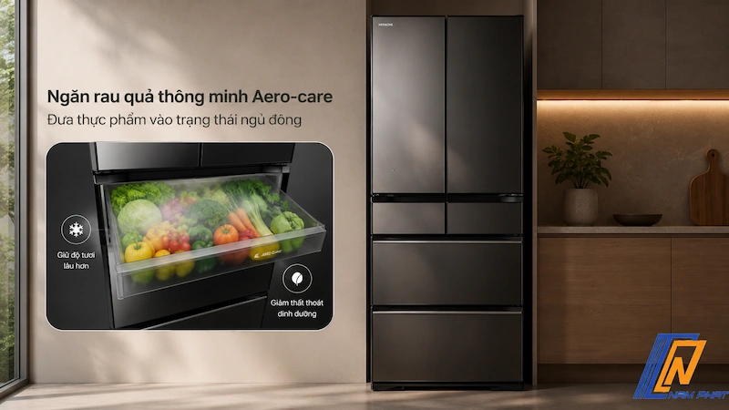 Ngăn rau quả thông minh Aero-care đưa thực phẩm vào trạng thái ngủ đông