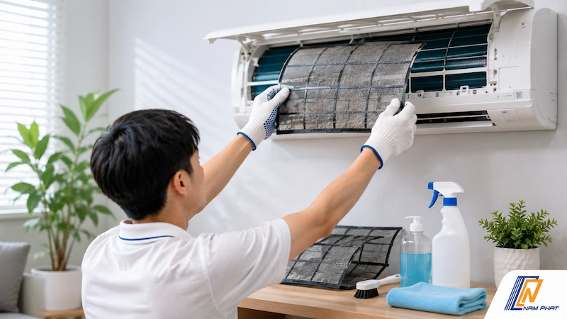 Hướng dẫn cách tháo lắp và tự vệ sinh lưới lọc bụi dàn lạnh điều hòa tại nhà