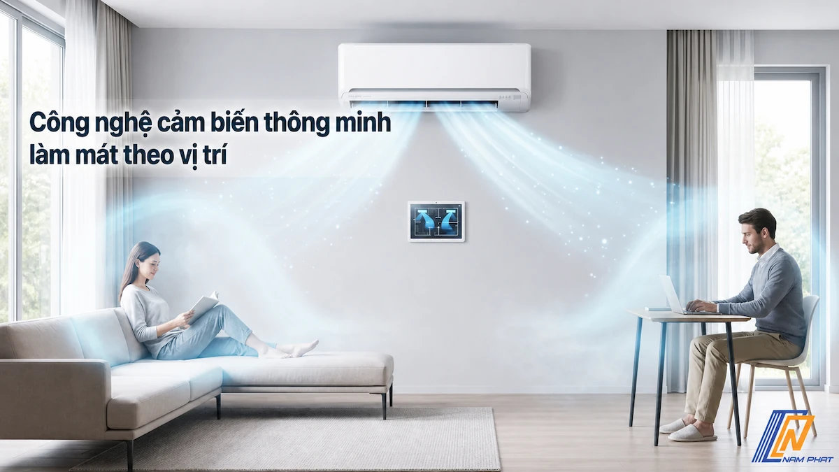 Cảm biến 3D i-See Sensor điều hòa Mitsubishi MSZ-BXV5625S-W-IN - quét 150 độ phát hiện vị trí người