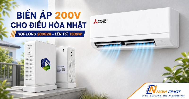 Biến áp 200V ngoài trời chuyên dùng cho điều hòa nội địa Nhật
