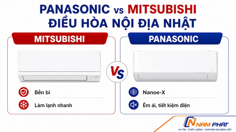 So sánh điều hòa Panasonic và Mitsubishi nội địa Nhật - ưu điểm từng hãng