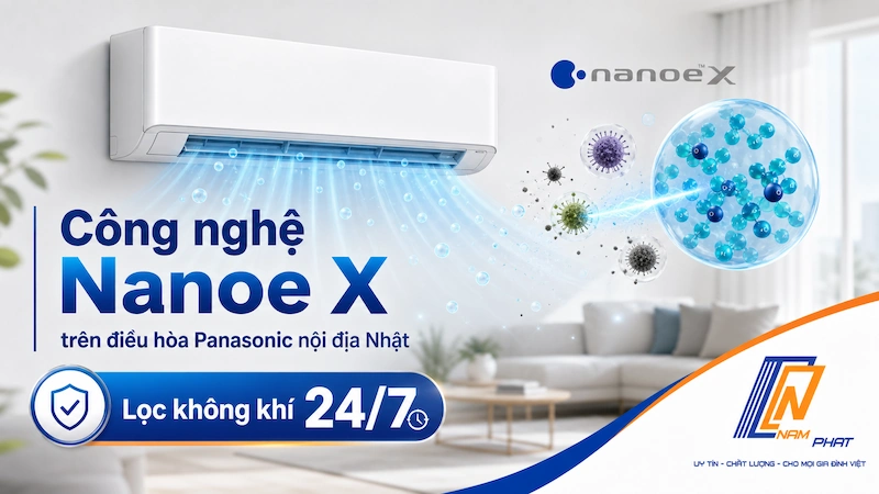 Công nghệ Nanoe X trên điều hòa Panasonic nội địa Nhật - lọc không khí 24/7