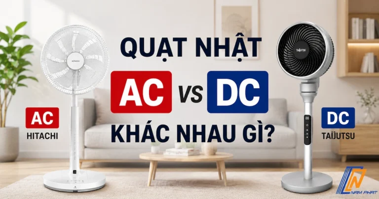 So sánh quạt điện sử dụng động cơ AC và động cơ DC Nhật nội địa