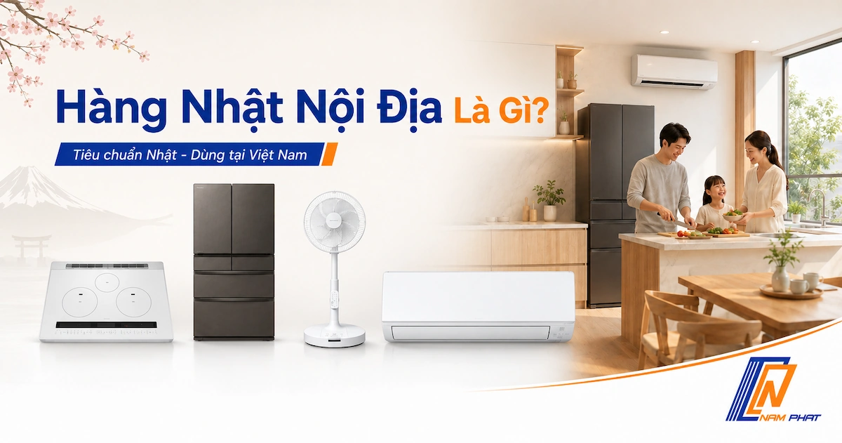 Hàng Nhật nội địa là sản phẩm điện tử gia dụng tiêu chuẩn Nhật Bản đang được sử dụng tại Việt Nam.