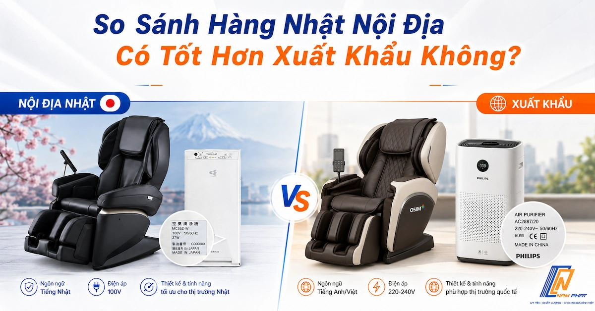 So sánh hàng Nhật nội địa và hàng Nhật xuất khẩu - phân biệt điểm khác biệt về nhãn mác và tiêu chuẩn.