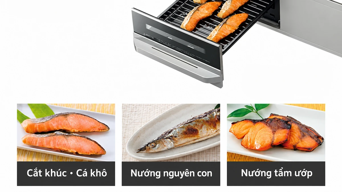 Các chế độ nướng của Hitachi HT-SK6AS