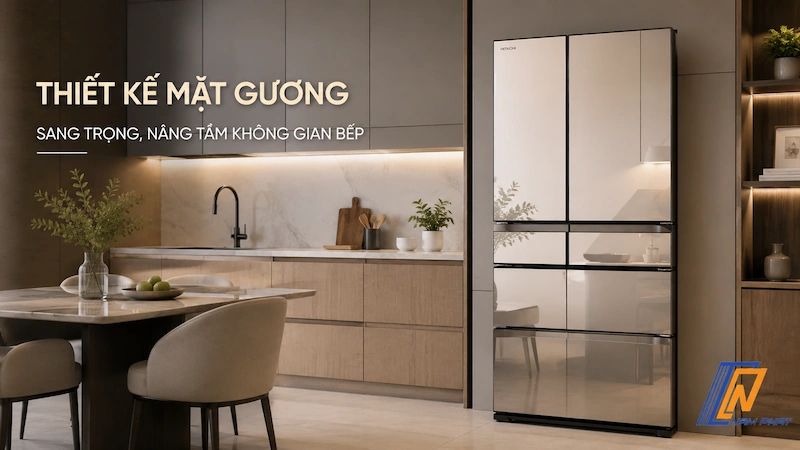 Thiết kế mặt gương sang trọng nâng tầm không gian phòng bếp