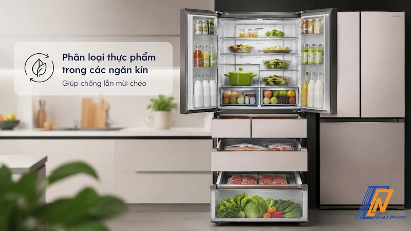 Phân loại thực phẩm trong các ngăn kín giúp chống lẫn mùi chéo