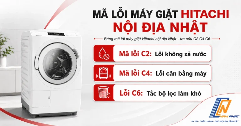 Bảng mã lỗi máy giặt Hitachi nội địa Nhật - tra cứu C2 C4 C6