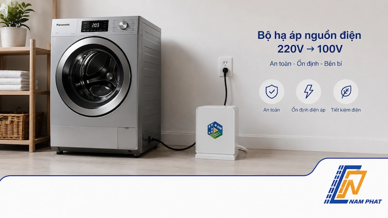 Bộ hạ áp nguồn điện chuyển đổi 220V sang 100V cho máy giặt nội địa Nhật