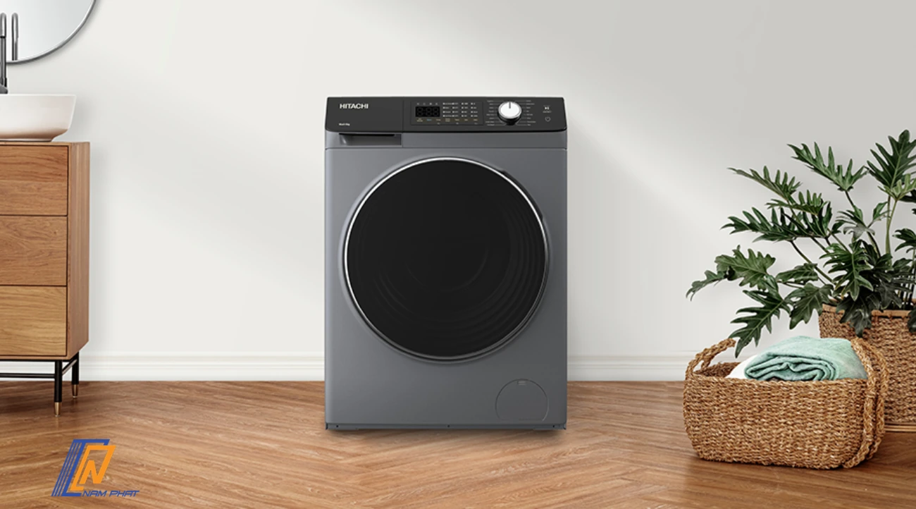Máy giặt sấy Hitachi phù hợp chung cư ít chỗ phơi.