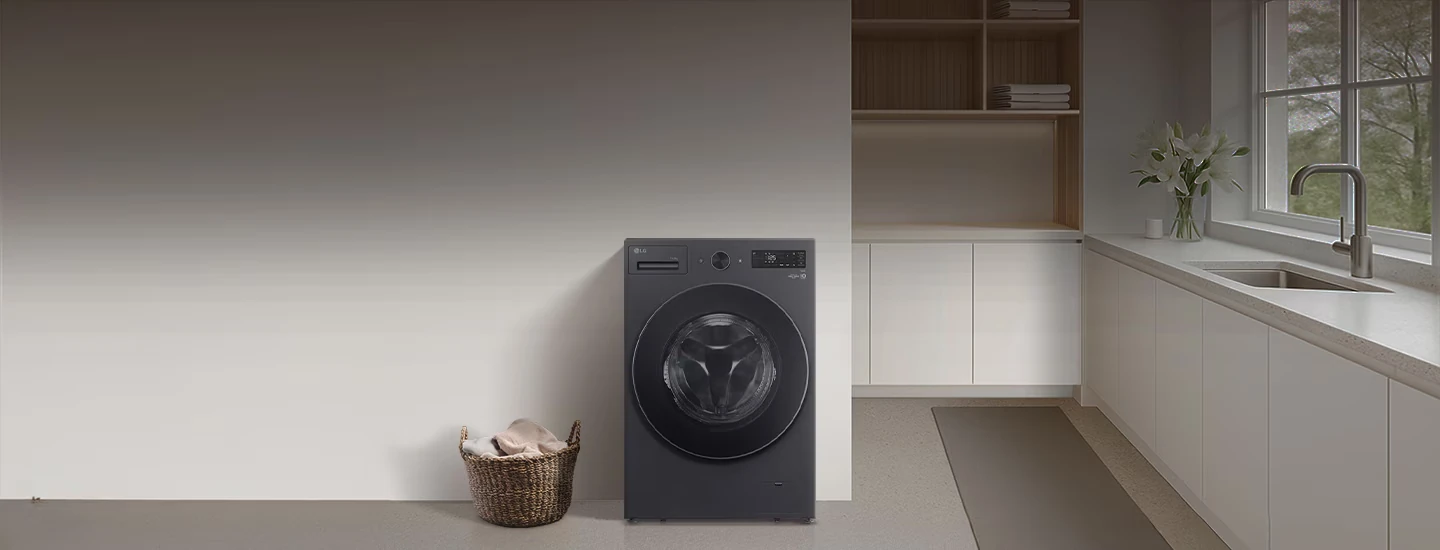 Máy giặt sấy LG lồng ngang phù hợp gia đình ít chỗ phơi.