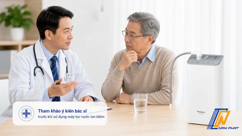 Tham khảo ý kiến bác sĩ trước khi sử dụng máy lọc nước ion kiềm