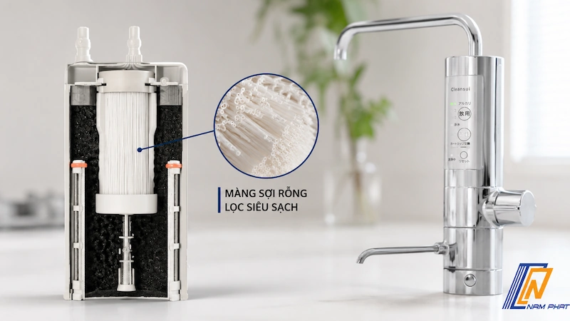 Lõi lọc màng sợi rỗng của máy lọc nước Mitsubishi Cleansui Nhật nội địa