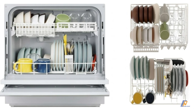Máy rửa bát Nhật rửa nước nóng và tiết kiệm thời gian sau bữa ăn.