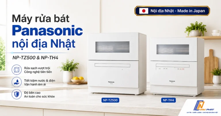 Hai dòng máy rửa bát Panasonic nội địa Nhật NP-TH4 và NP-TZ500 đang bán tại Hàng Nhật Nam Phát.