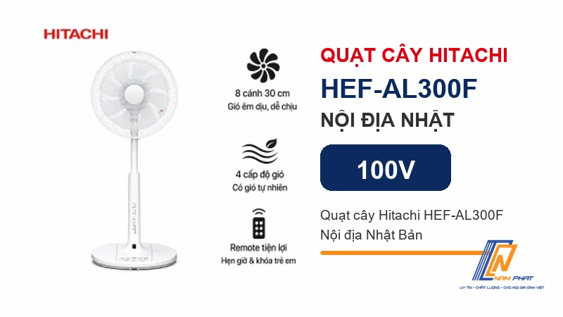 Quạt cây Hitachi HEF-AL300G nội địa Nhật 8 cánh - đang bán tại Hàng Nhật Nam Phát